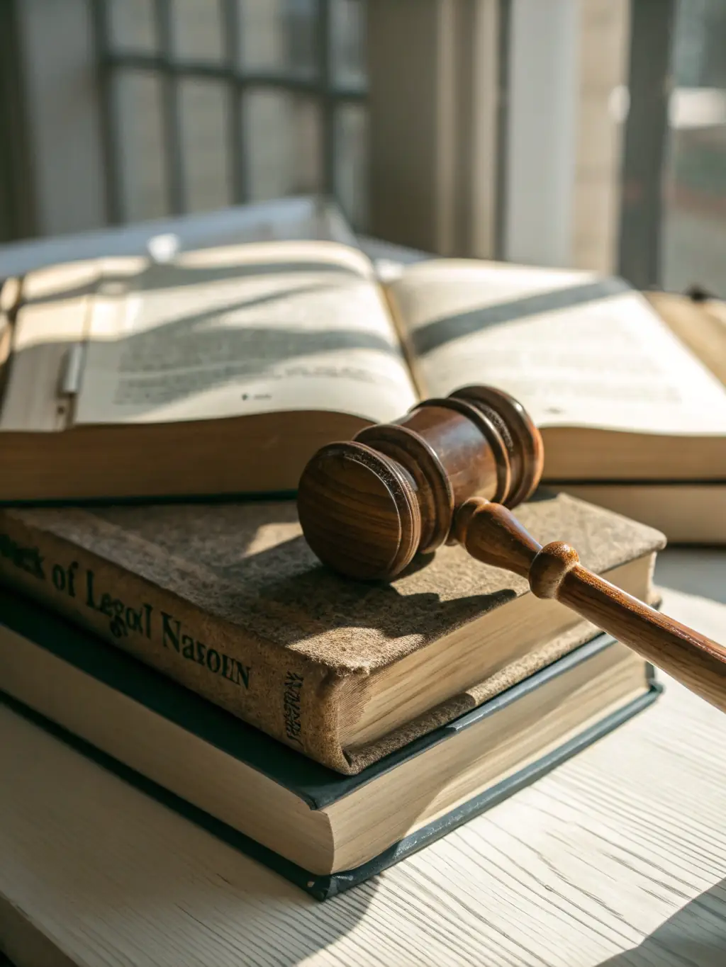 A gavel and law books, representing labor law and its importance in administrative roles within the Institute of Academic Development's curriculum.